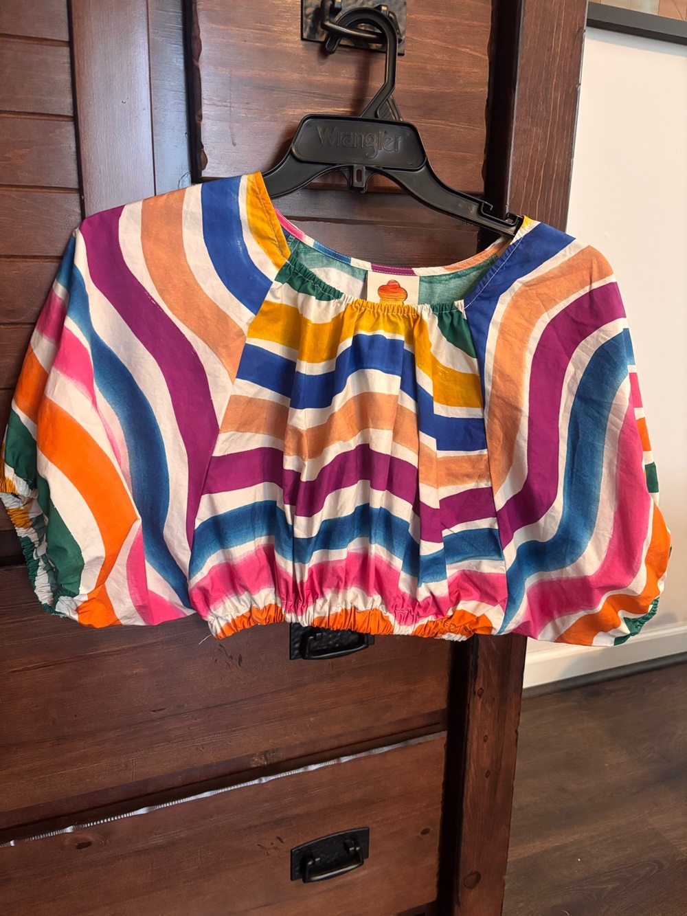Farm Rio Dancing Stripes crop top